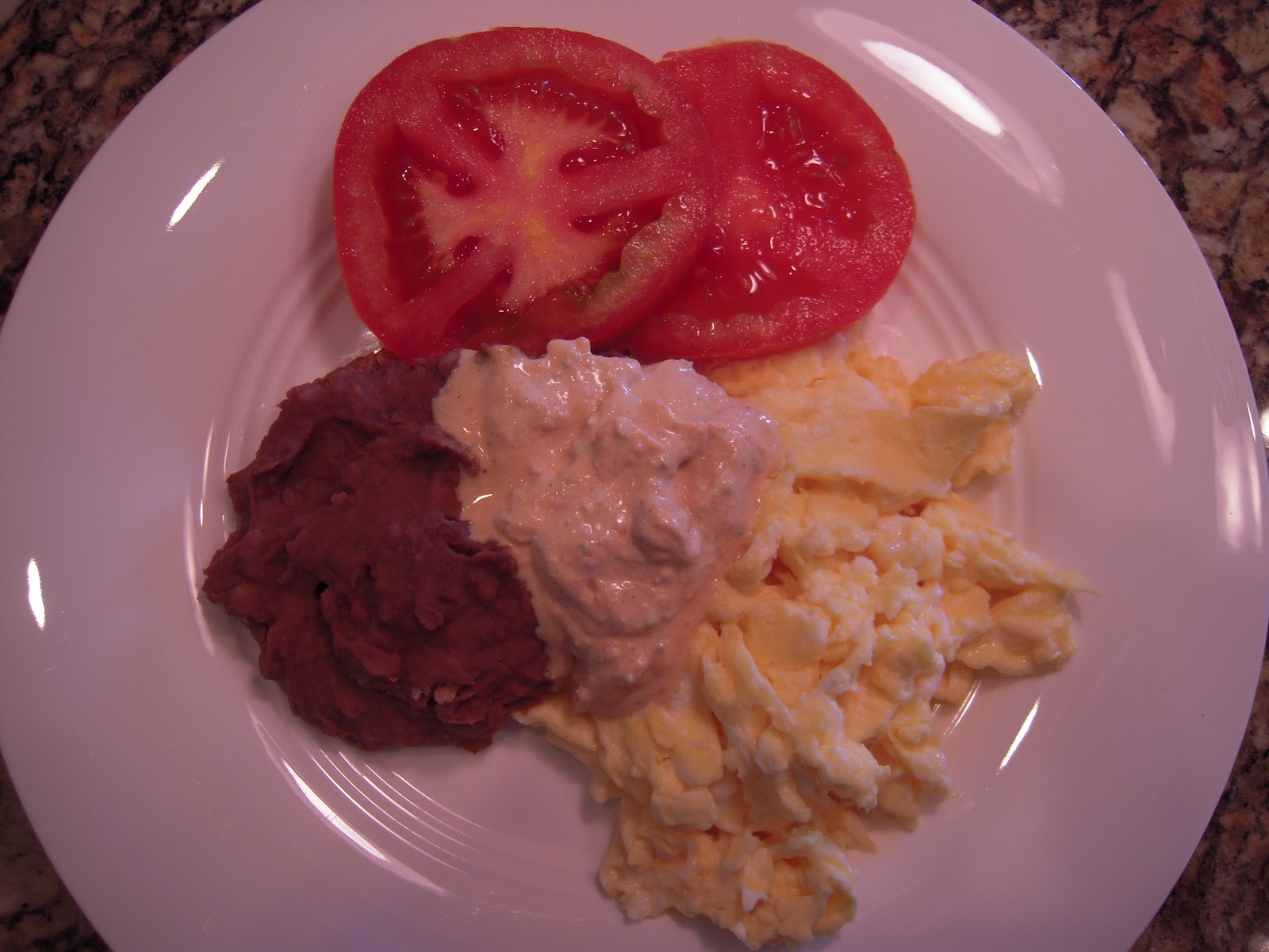 Food Garden Recipes Scrambled Eggs with Homemade Refried Beans and