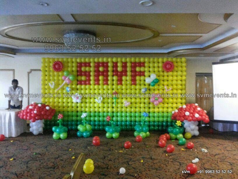 Svm Events Balloon Decorations in Hyderabad Vijayawada Balloon Walls balloon themes Balloon