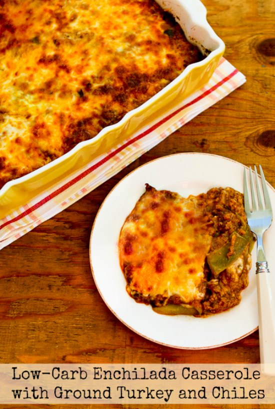 LowCarb Enchilada Casserole with Ground Turkey and Chiles Kalyn's