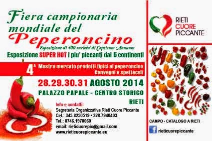 fiera campionaria mondiale del peperoncino. dal 28 al 31 agosto 2014 a rieti