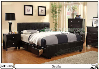 Tempat tidur laci minimalis kulit model sevila Tempat tidur laci minimalis kulit model sevila