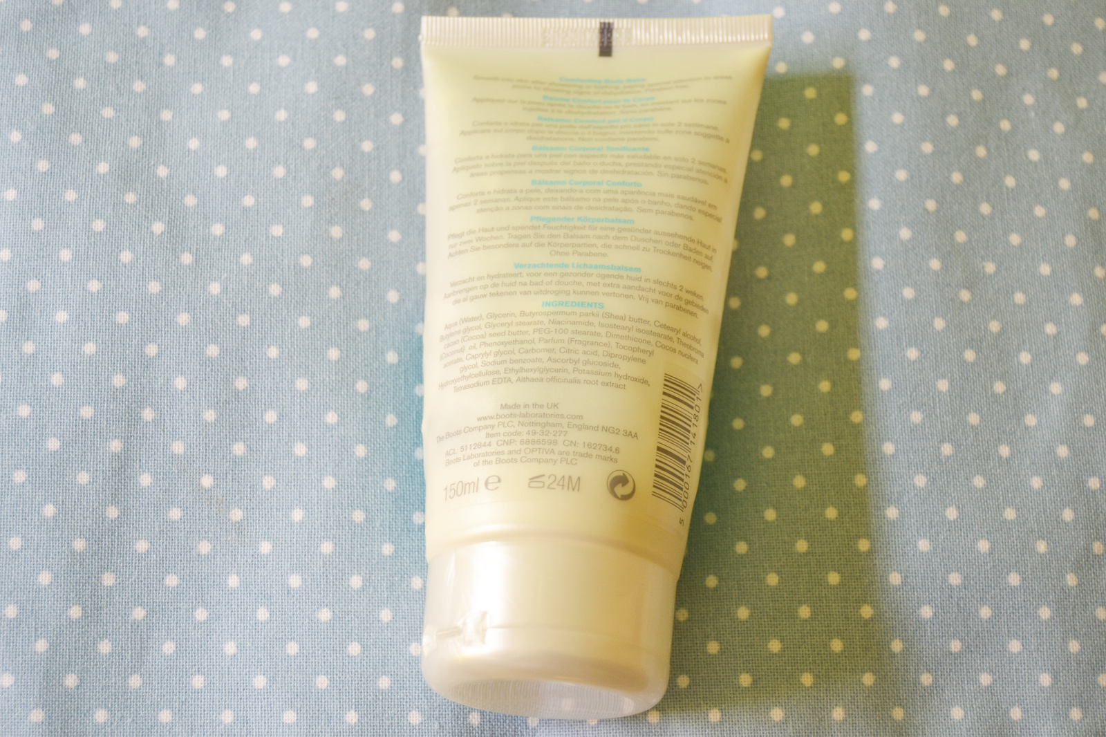 Boots Laboratories Optiva Comforting Body Balm