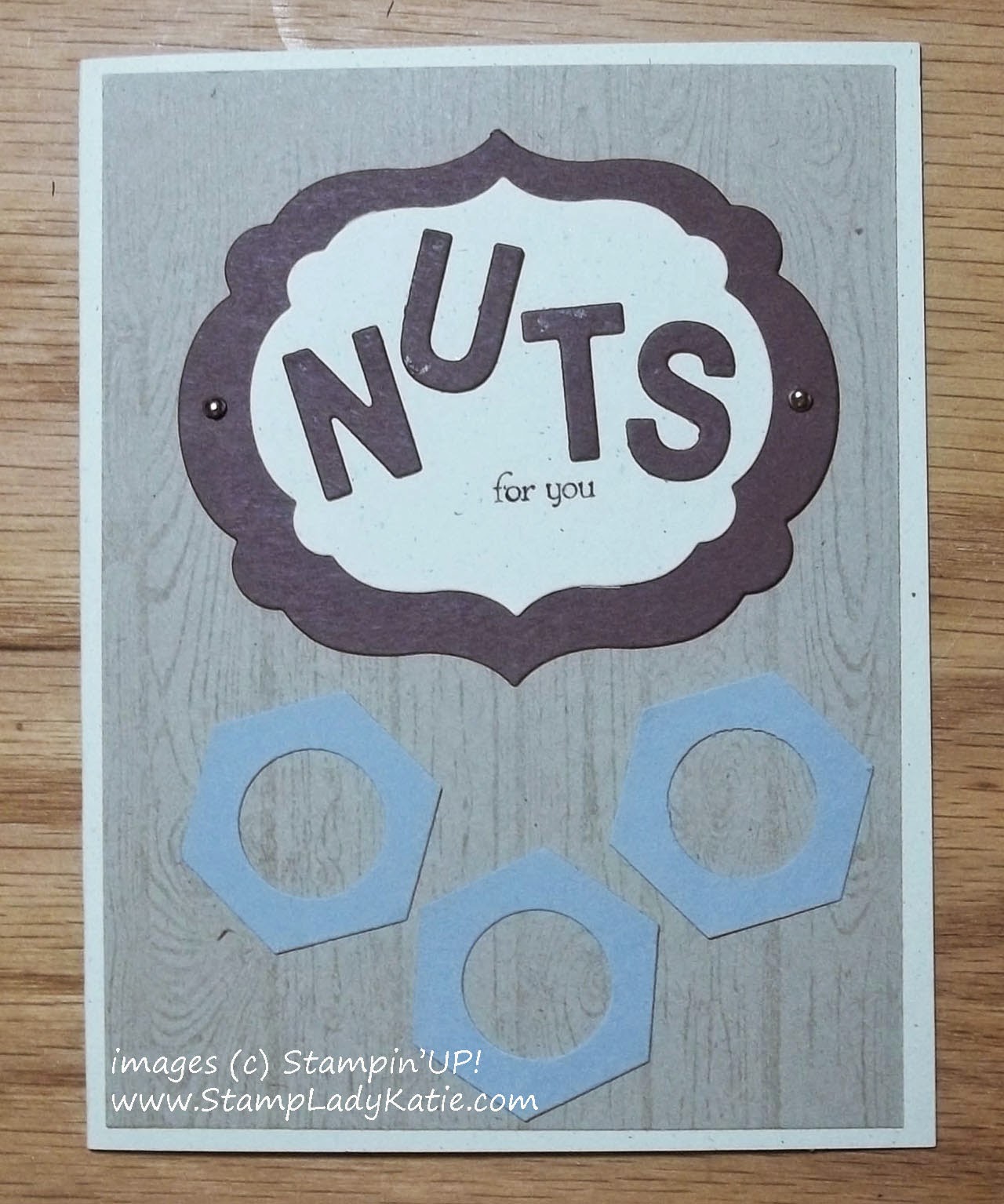 Masculine Card made with Stampin'UP!'s Little Letters Thinlit Dies and Hexagon Punch