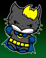 Hello Kitty in Dark Knight costume