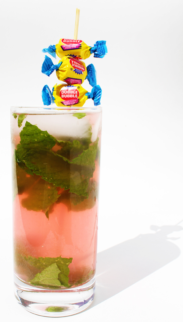Bubble Gum Mojito (3 ounces Bubble GumInfused Vodka 1 ounce freshly