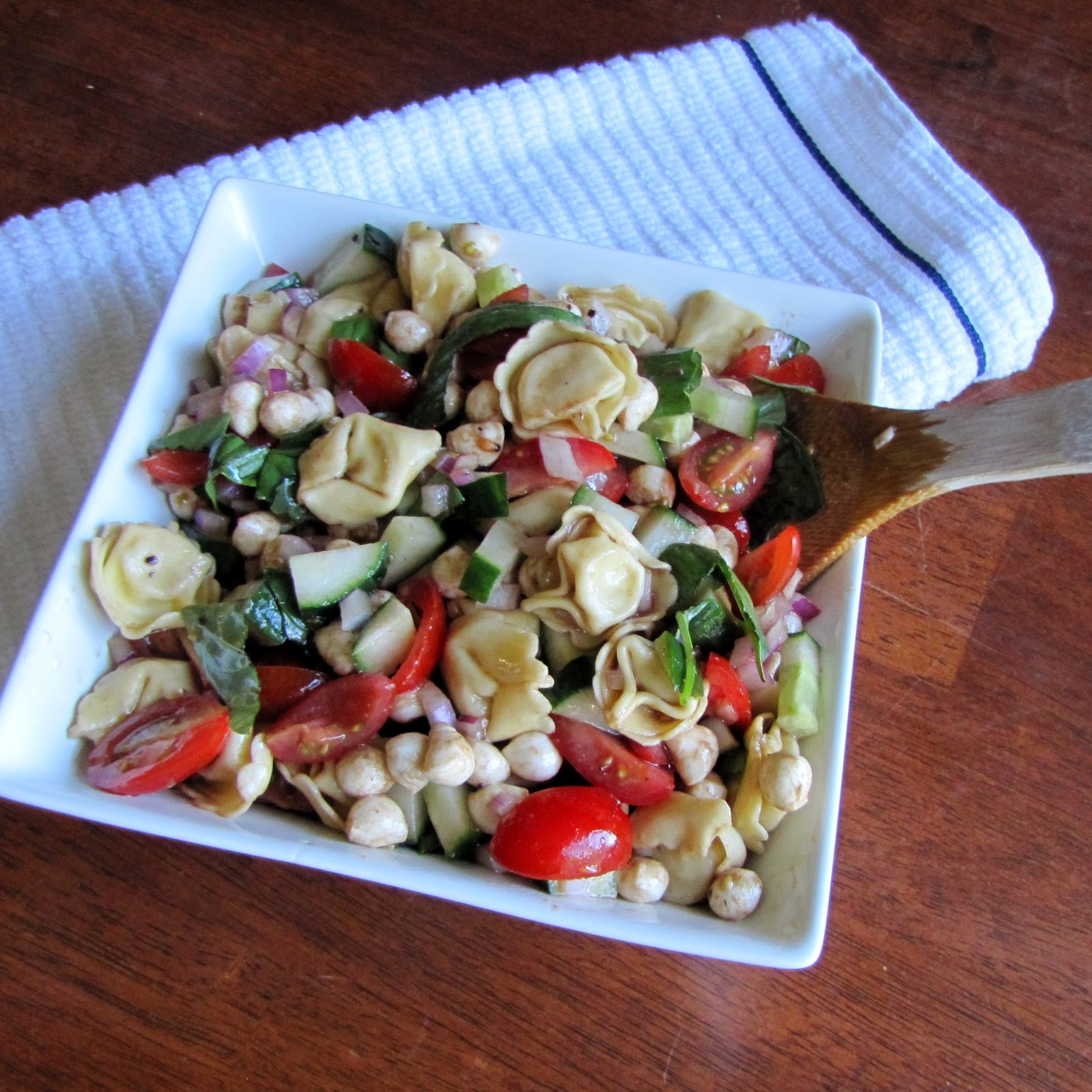 Rumbly in my Tumbly Caprese Tortellini Pasta Salad