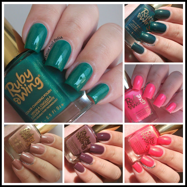 The Clockwise Nail Polish: Ruby Wing Shipwrecked, Behind the Bleachers & Pretty in Pink Color Changing Polishes Review