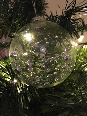 glass bauble with silver stars dunhelm mill