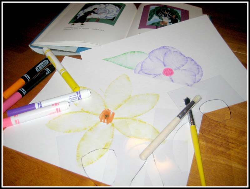 Painting with Markers (Georgia O’Keeffe-inspired Art) title=