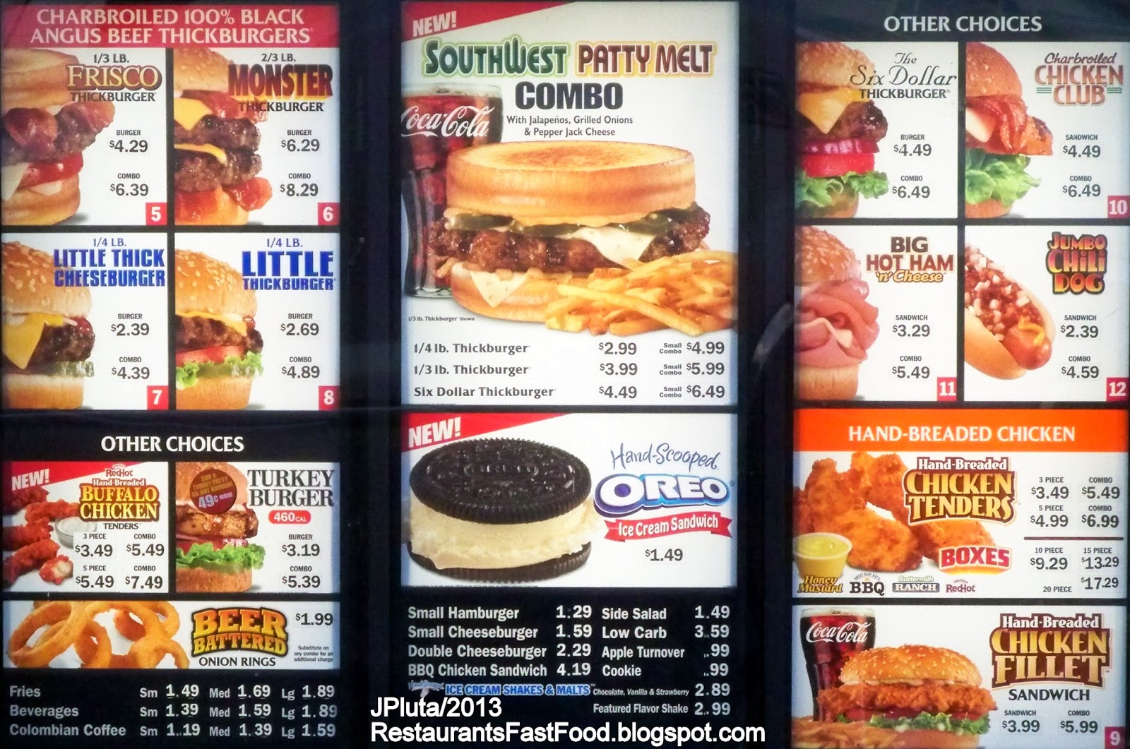 Restaurant Fast Food Menu McDonald's DQ BK Hamburger Pizza Mexican Taco
