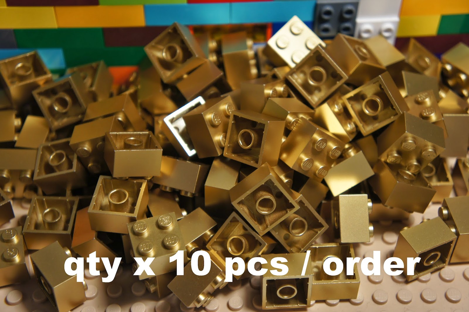 LEGO 6051567 Metallic Gold 2 x 2 BRICK 2x2 Golden Block Hard to Find