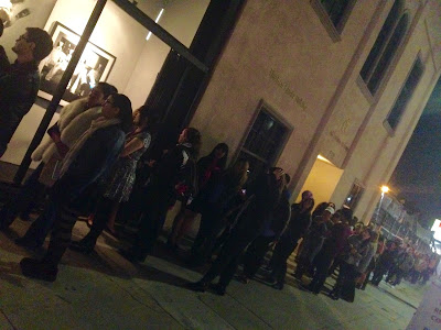 Line to get into Norman Reedus photography exhibition in Los Angeles.