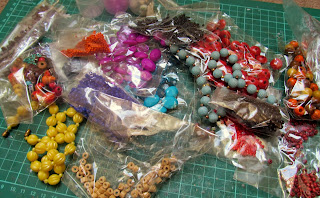 making upcycled jewellery with beads