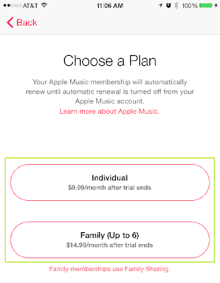 Pilih paket berlangganan Apple Music.