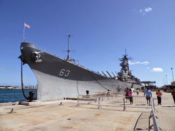 A front view of the USS Missouri