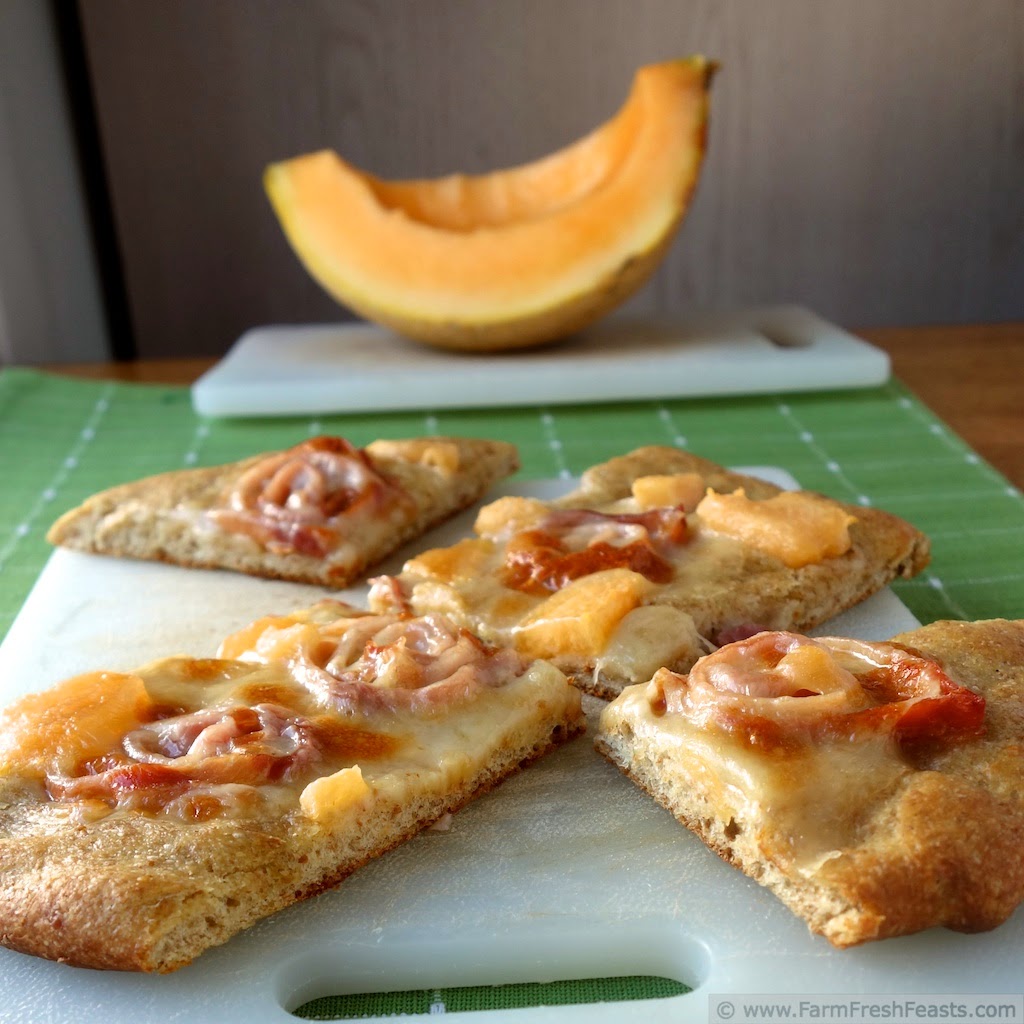 Farm Fresh Feasts Cantaloupe Prosciutto Pizza