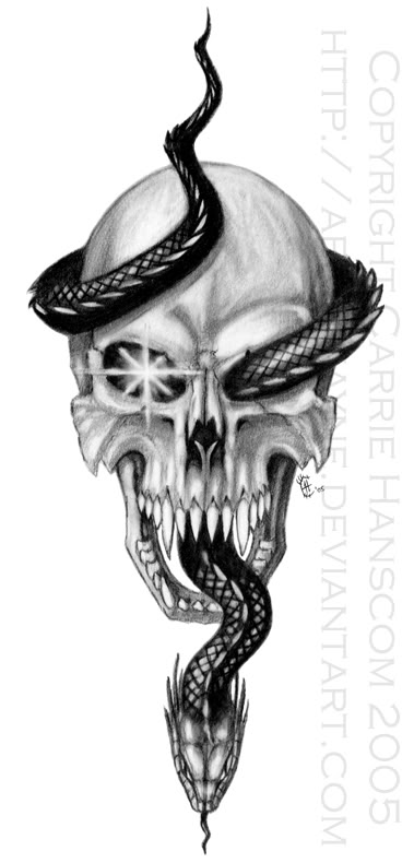 But not before showing off our great new dark tattoo Skull and Serpent by 