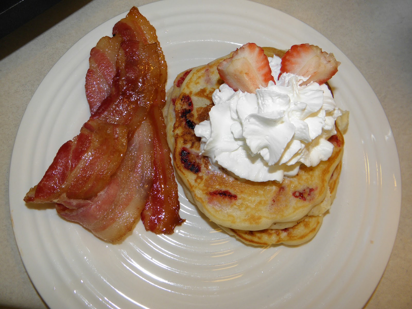 All I Need Is Glue! Strawberry Pancakes & Candied Bacon