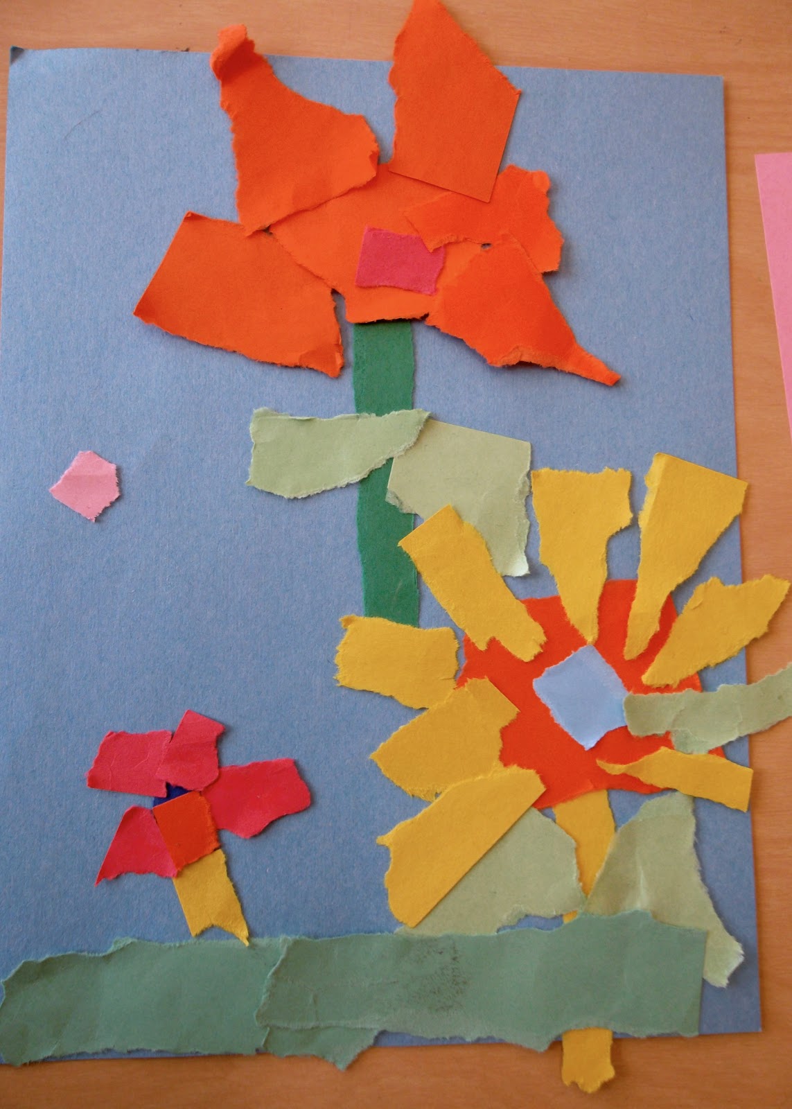 bitz n bytz torn paper flower collage tear art