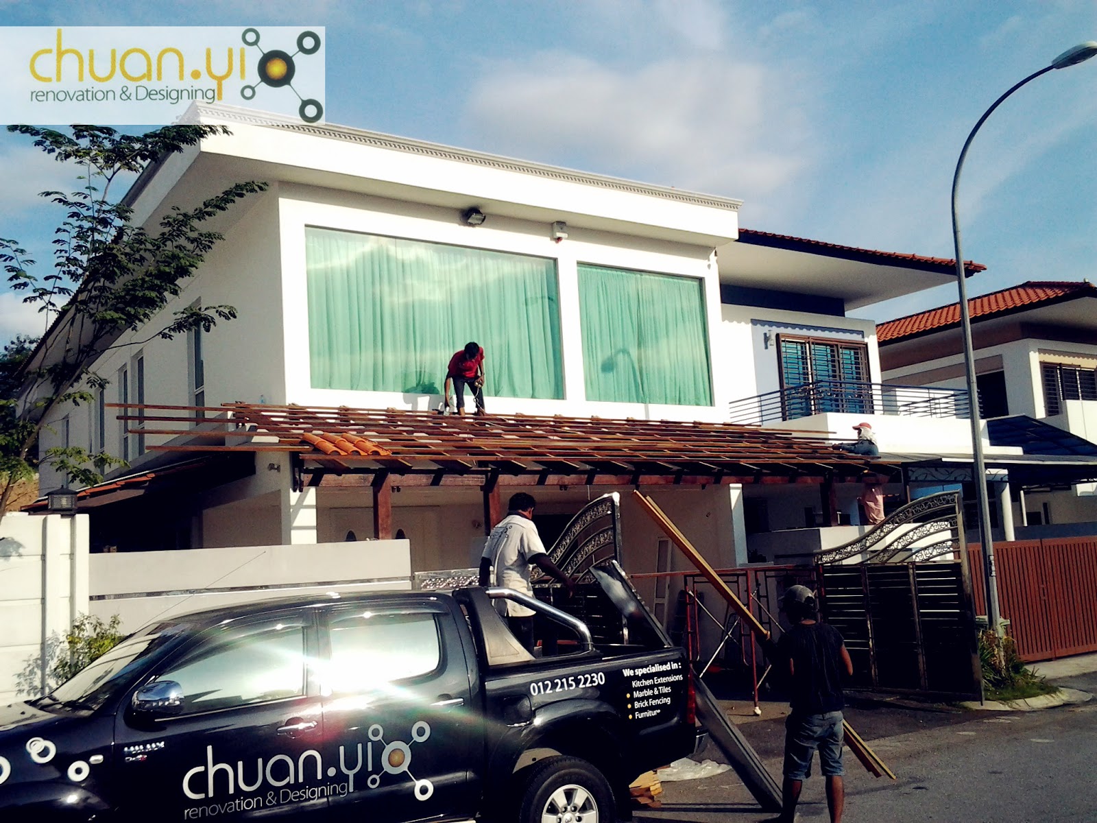 Car+Porch+Roof Chuan Yi Construction & Renovation Sdn Bhd: Car porch roofing @Gombak