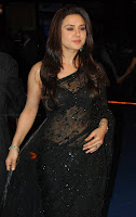 Actress, Preity, Zinta, in, Black, Saree, Photos