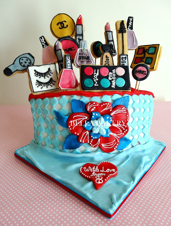 -: MAKEUP THEME CAKE