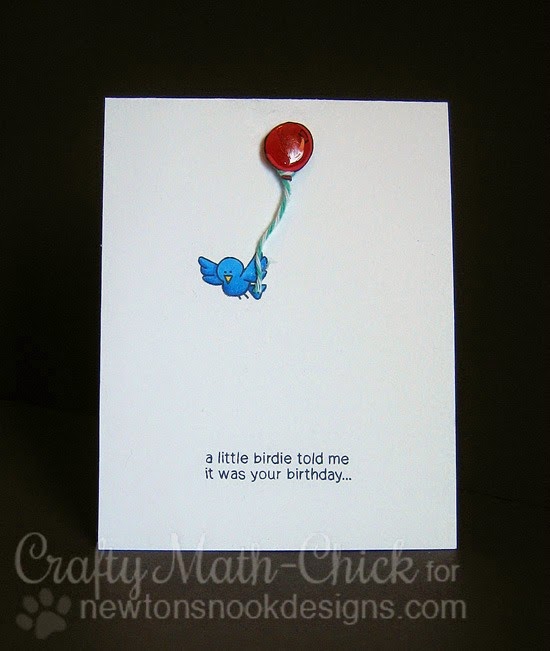 Balloon and Bird Birthday Card by Crafty Math-Chick | Newton's Birthday Flutter Stamp set by Newton's Nook Designs