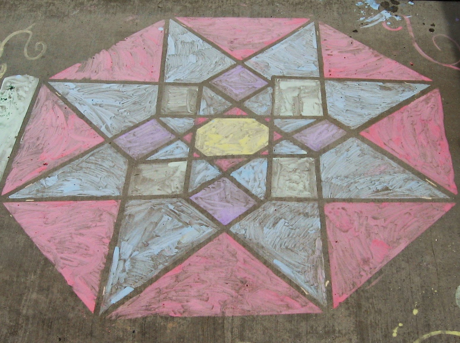 Almost Unschoolers: Summer Fun 2014 - Sidewalk Chalk Paint Tape Resist -  Marvelous Math Madness
