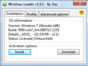 Windows 7 Loader 2.0.9 (32 64 bit) by DAZ