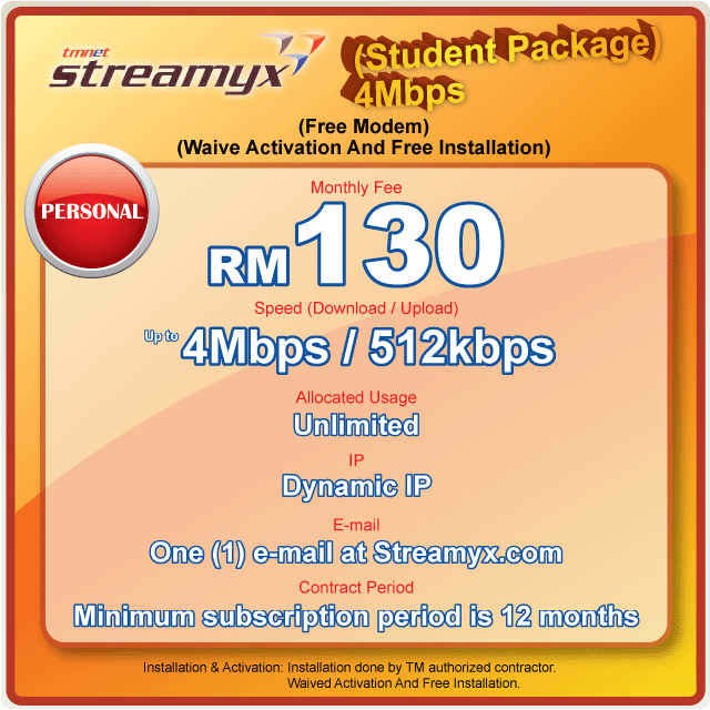 Welcome To Tm Online Registration: Streamyx Package