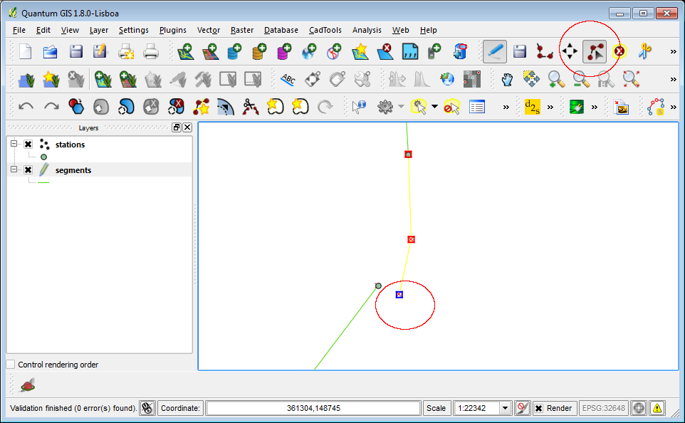 dominoc925 Edit line segments to snap to vertex nodes in Quantum GIS