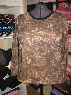 Camouflage Knit Long Sleeve T-shirt www.sewplus.blogspot.com