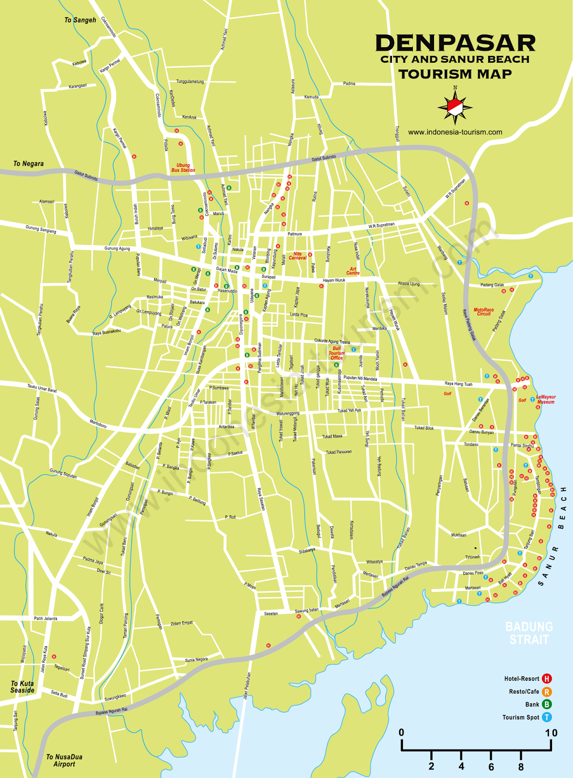 Peta jalan Kota Denpasar dan Pantai Sanur ~ Dunia L U C K Y