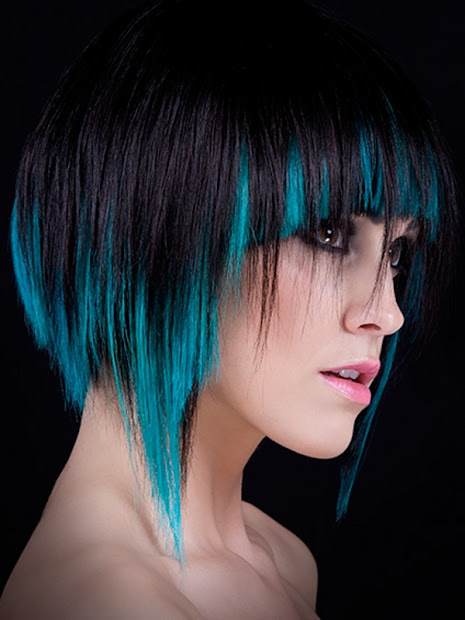 black hair color - highlighting
