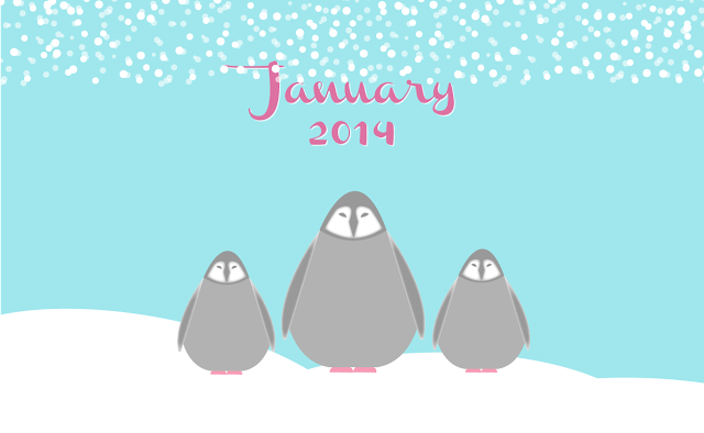 Free January Penguin Desktop Wallpaper