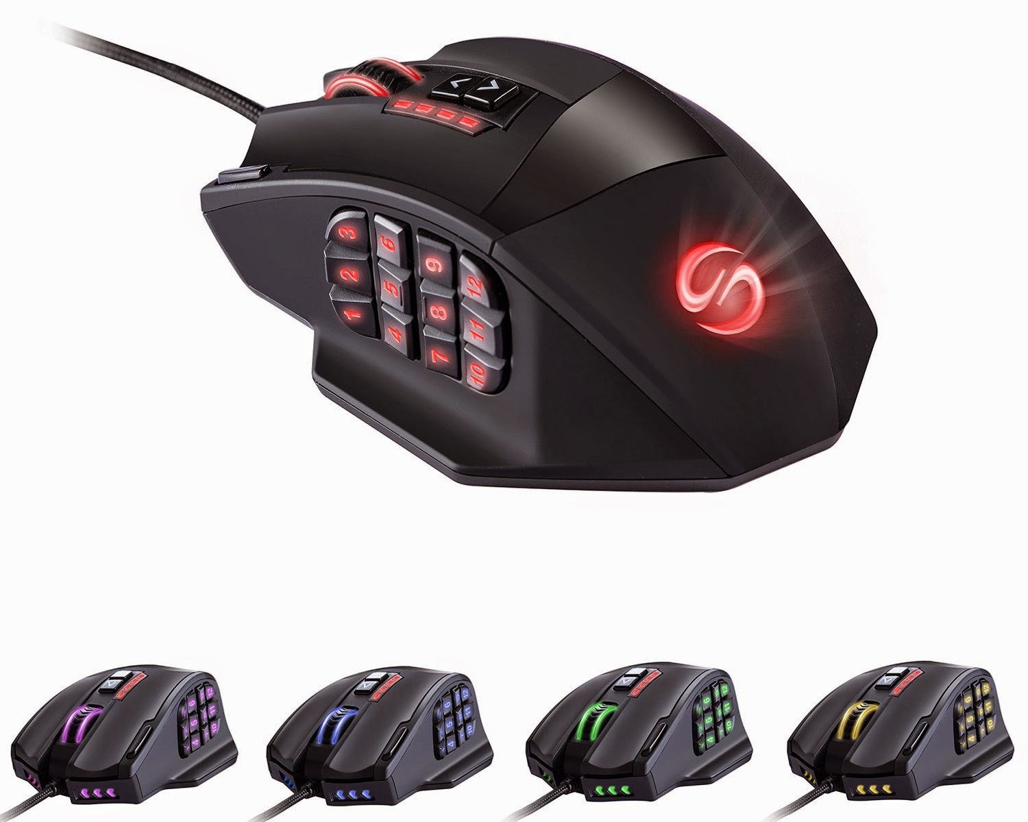 Gaming Mouse UtechSmart Venus 16400 DPI High Precision Laser MMO Gaming Mouse