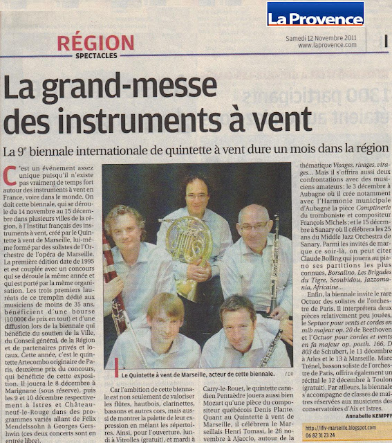 Article La Provence 12/09/2011
