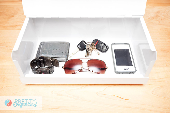 IHeart Organizing: UHeart Organizing: Key Storage Ideas Idea #2: Hide a few hooks inside your cabinet - IHeart Organizing: UHeart Organizing: Key Storage Ideas