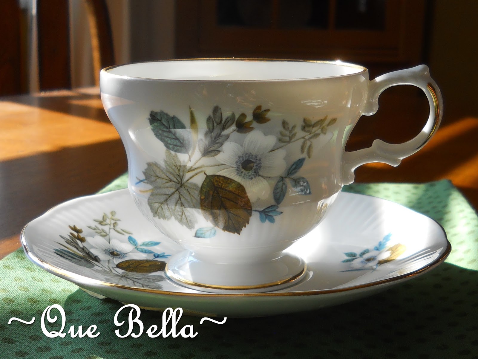 Que Bella Royal Dover Tea Cup and Saucer