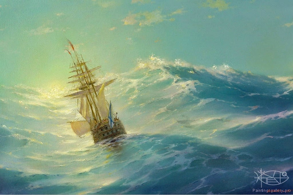 barcos-de-madera-con-velas-marinas-al-oleo paisajes-con-barcos-de-vela-pintados-al-oleo