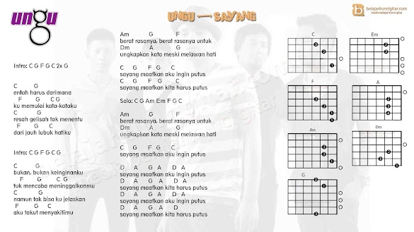 Lirik Lagu Ungu Sayang Kunci Gitar
