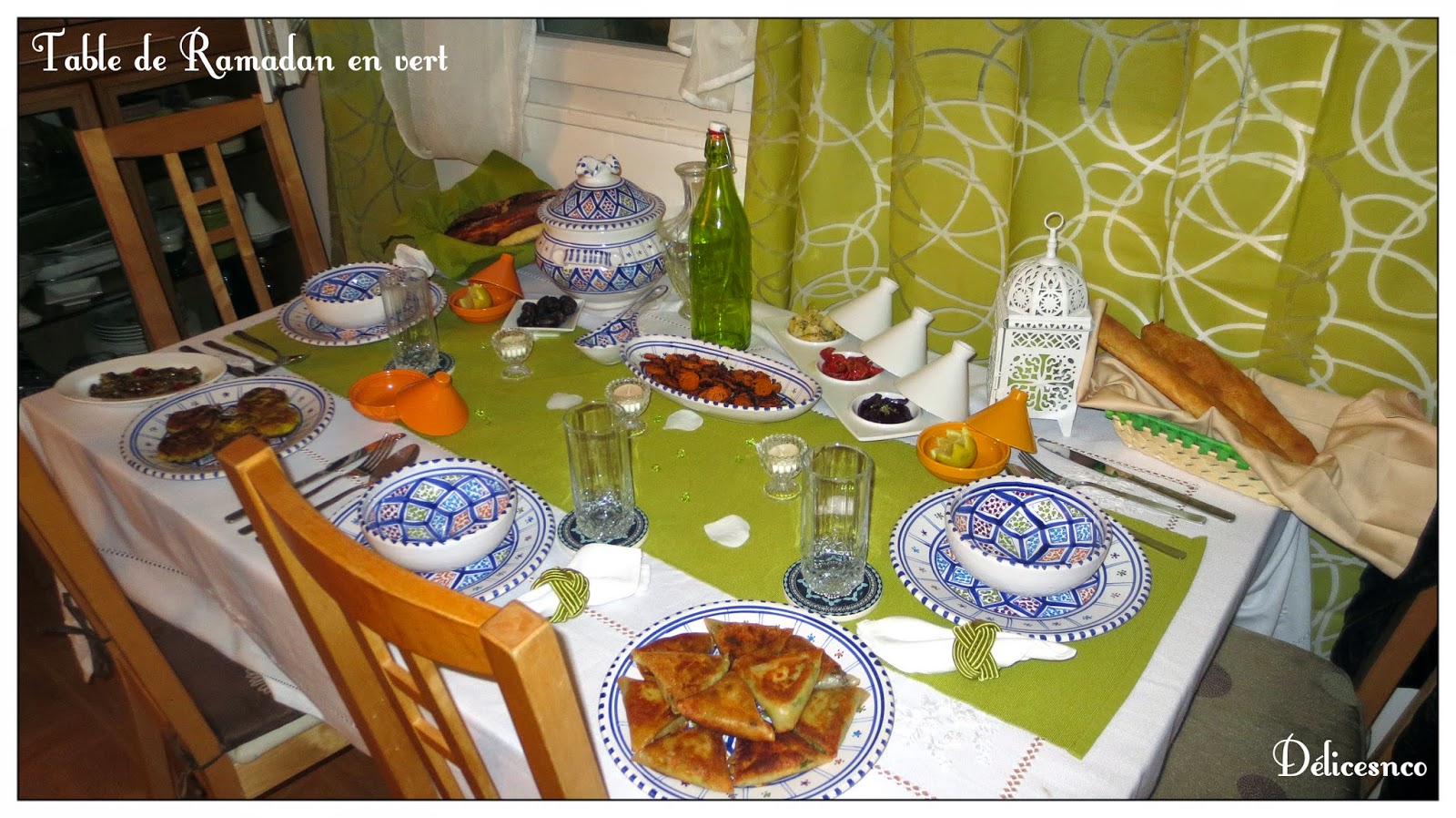 TABLE DE RAMADAN DECORATION EN VERT