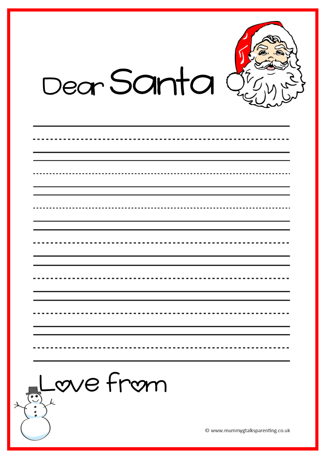 letter to santa template