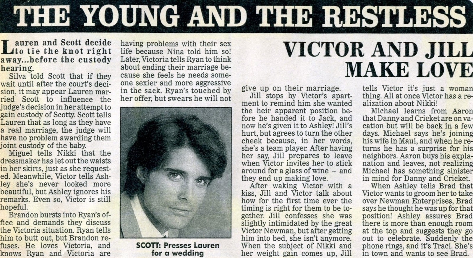 The Soap Opera Saga Young & The Restless RecapOctober 20, 1992 (SOM)