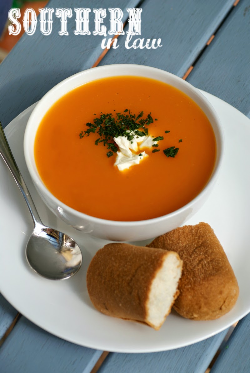 Southern In Law Recipe Vegan Pumpkin, Carrot and Sweet Potato Soup