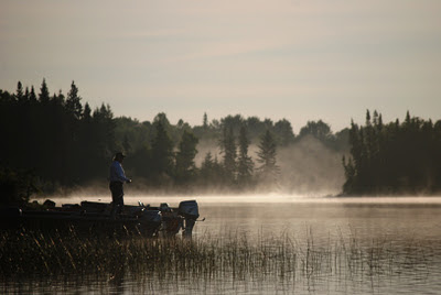Bow Narrows Camp morning scene