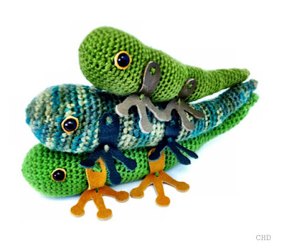 Free Crochet Pattern - Lizard Bookmark /Applique from the