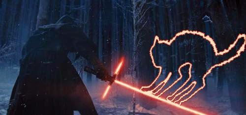 I can haz star wars? starwars light saber cat meme