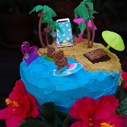 Hawaiian Birthday Cakes on Within The Kitchen A Day At The Beach Cake Hawaiian Themed Party 3