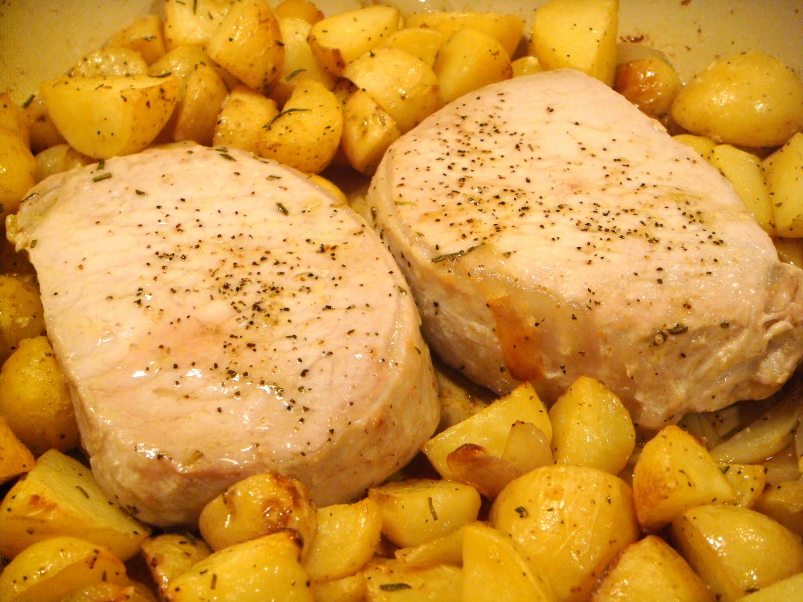 Delicious Dishings OvenRoasted Pork And Potatoes